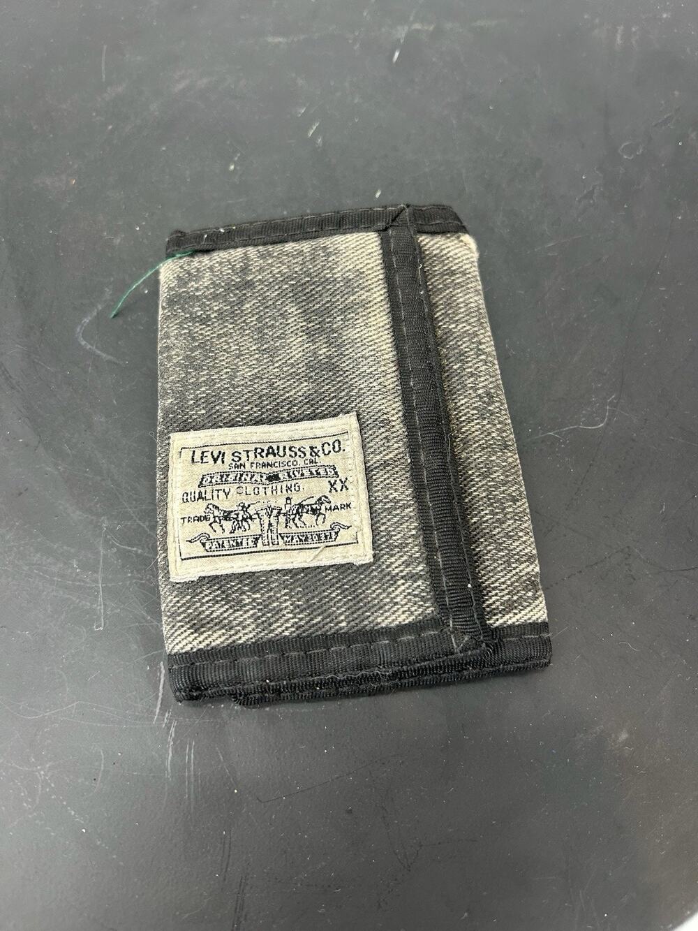 Vintage Levi’s Black Stonewash Denim Jeans Tri-fold Wallet